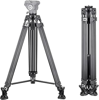 INNOREL VF80 Video Tripod System Tripod 188cm Professional Heavy Duty Aluminum Twin Tube Tripod Mid-Level Spreader Max Load 12KG DSLR Camcorder(VF80 Tripod Only)