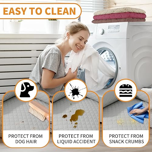 Miniatura 6 de XINEAGE Funda reclinable resistente al agua, fundas de sofá biplaza reclinable de 2 asientos con bolsillos, funda protectora acolchada gruesa para