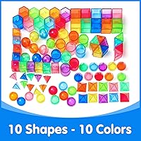 Vista 5 de 100 formas 3D para enseñanza, sólidos geométricos y manipuladores geométricos para el aula, mejoran la experiencia de aprendizaje