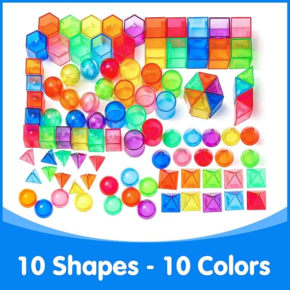 Light Table for Kids Education Light Box with 66 Translucent Letters & Numbers,100 Pcs 3D Shapes for Teaching -Geometric Solids and Geometry Manipulatives for Classroom