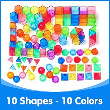 Light Table for Kids Education Light Box with 66 Translucent Letters & Numbers,100 Pcs 3D Shapes for Teaching -Geometric Solids and Geometry Manipulatives for Classroom