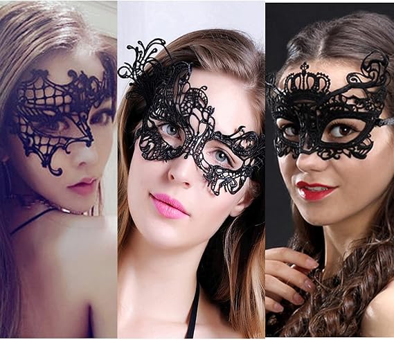 3 Pack Lace Masquerade Masks Women Venetian Masks, Masquerade Mask for Halloween Christmas Venetian Party