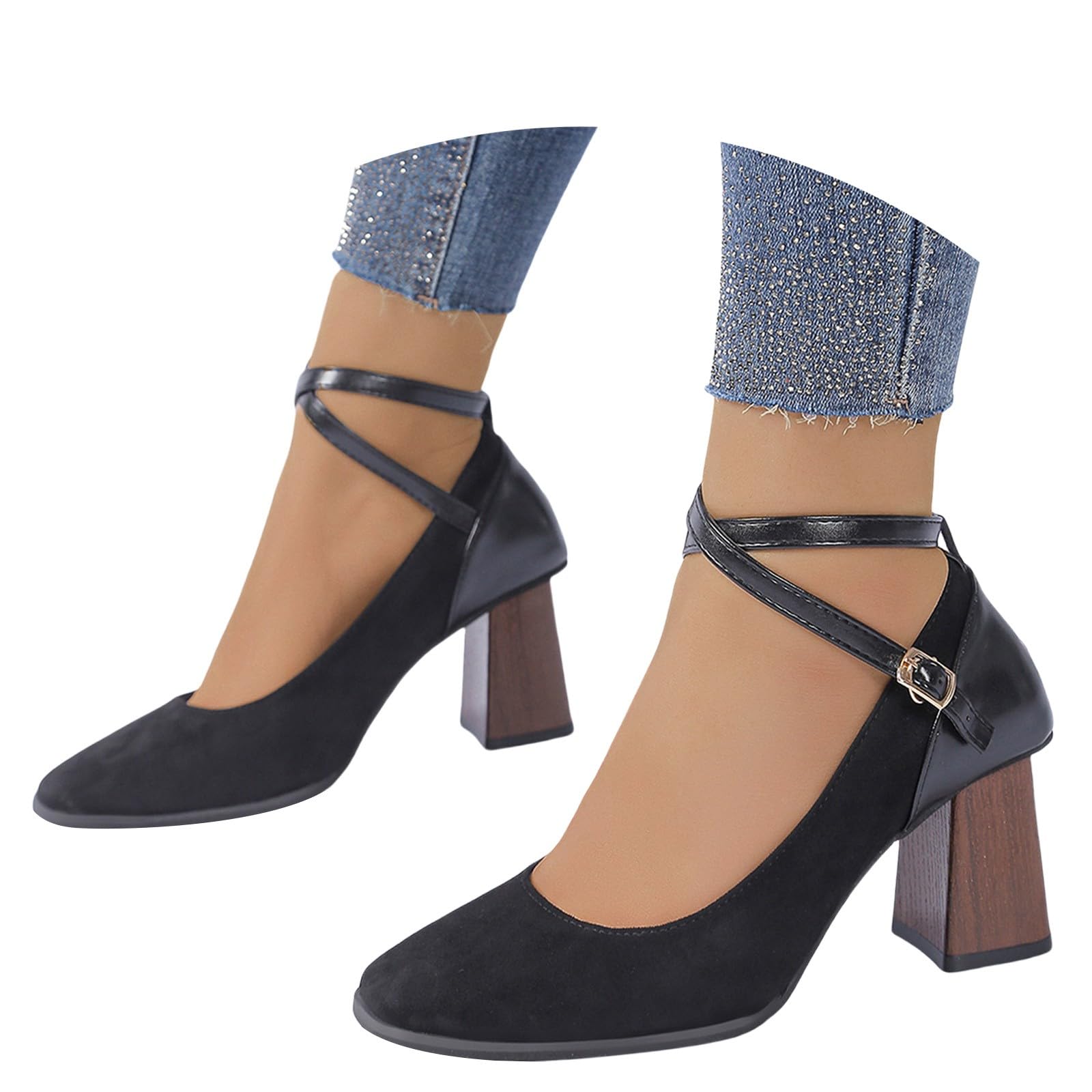 Mary Jane - Scarpe estive da donna, eleganti, con tacco alto | Scarpe con tacco, comode scarpe alte in pizzo, scarpe da sposa con piedi larghi, sandali con tacco, scarpe da sposa per feste