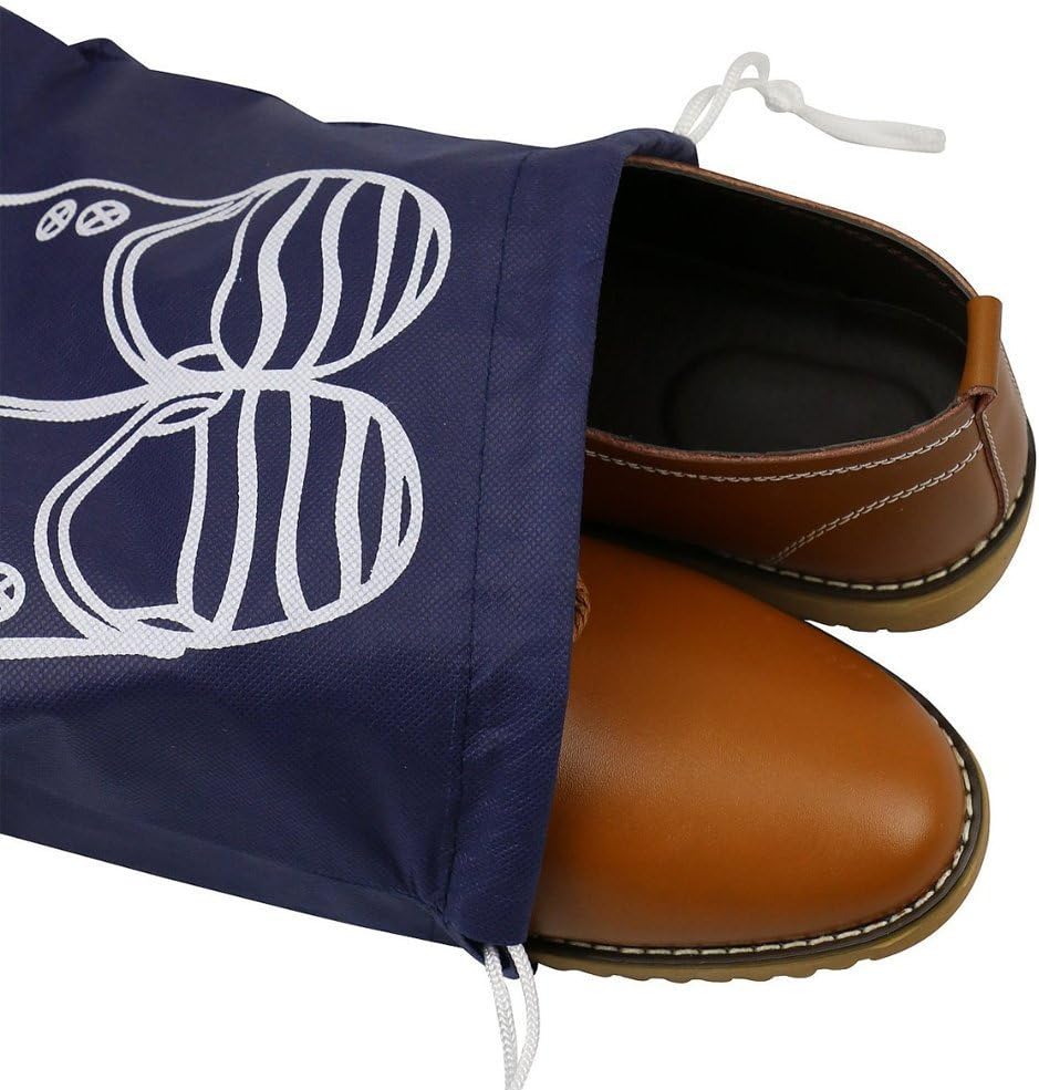 AVESON Pack of 5 Portable Travel Shoe Organiser Bag for Boots, High Heel - Drawstring, Transparent Window, Space Saving Storage Bags, Large Size, Navy Blue : Clothing, Shoes & Jewelry