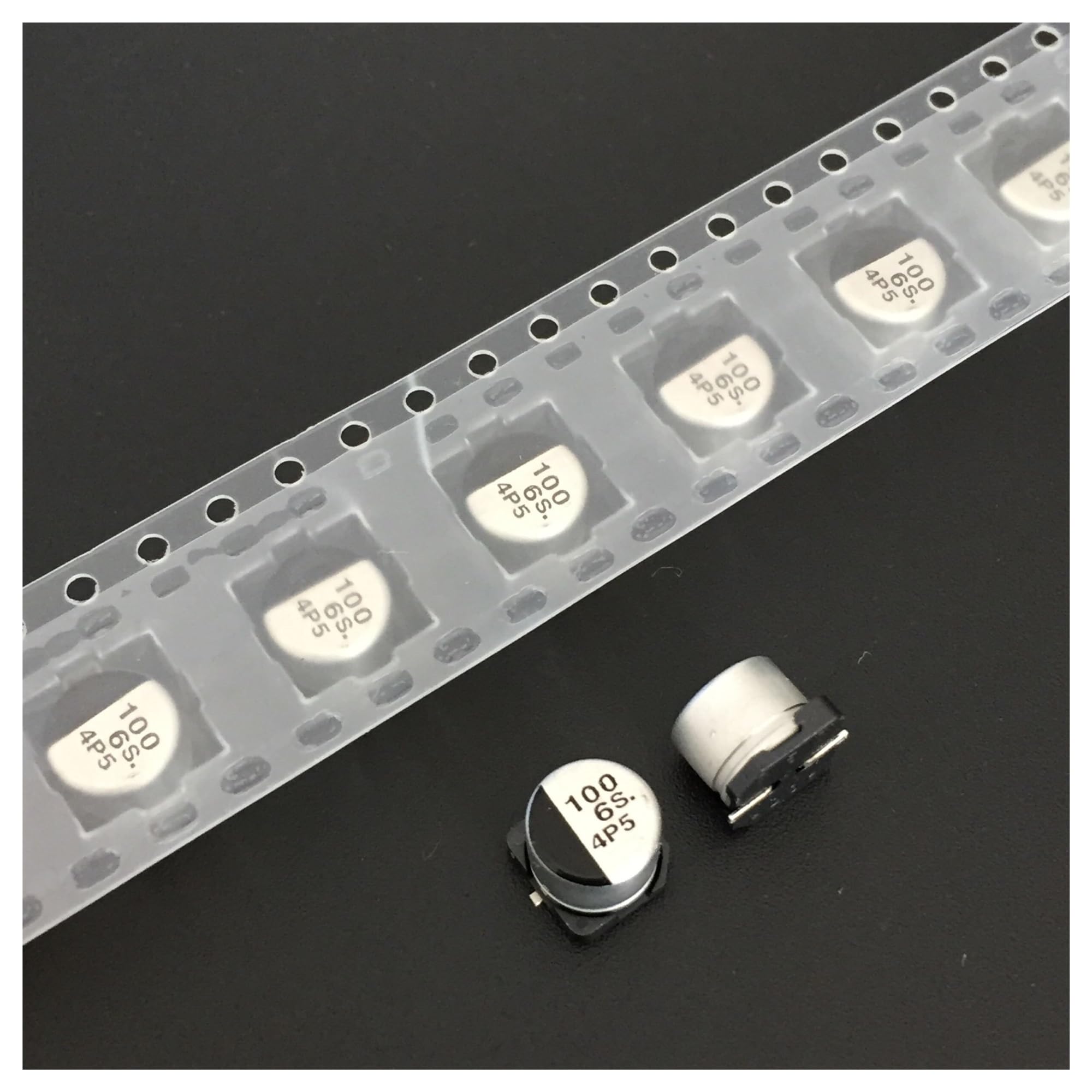 Condensateur 100uF 6.3V SMD aluminium composant electronique s serie 6.3x5.4mm