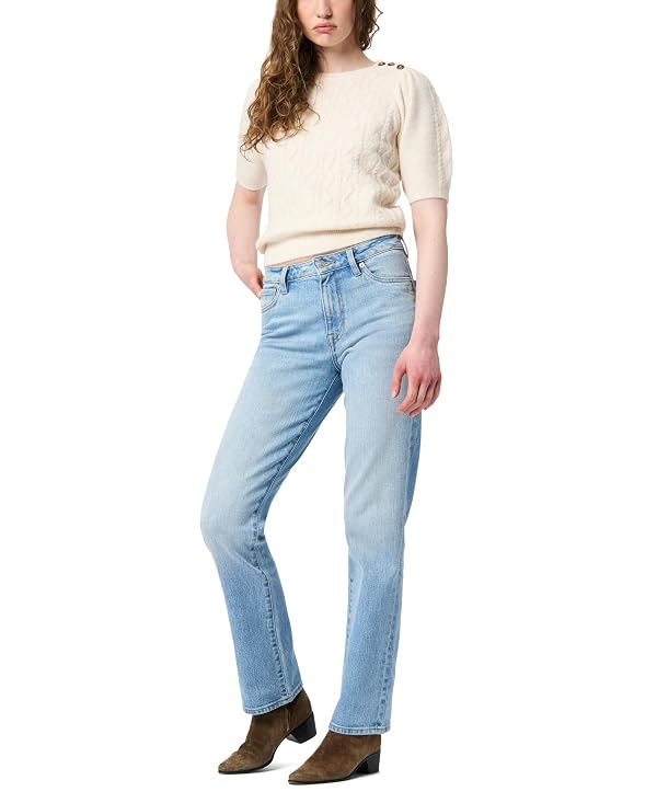 Buffalo David Bitton Women's Mary Mid Rise Straight Jeans, Light Blue Sanded, 33 by Buffalo David Bitton - Used condition - Image 4