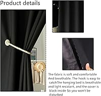 AUCOOMA Thick Blackout Bunk Bed Curtains for Dorm Privacy - 78x59in Loft Canopy, 2 Pieces Black