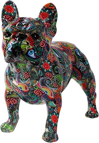 Estatua de bulldog francés, estatuas de bulldog para decoración del hogar, estatua de animal, decoración de estantes, escultura artística de