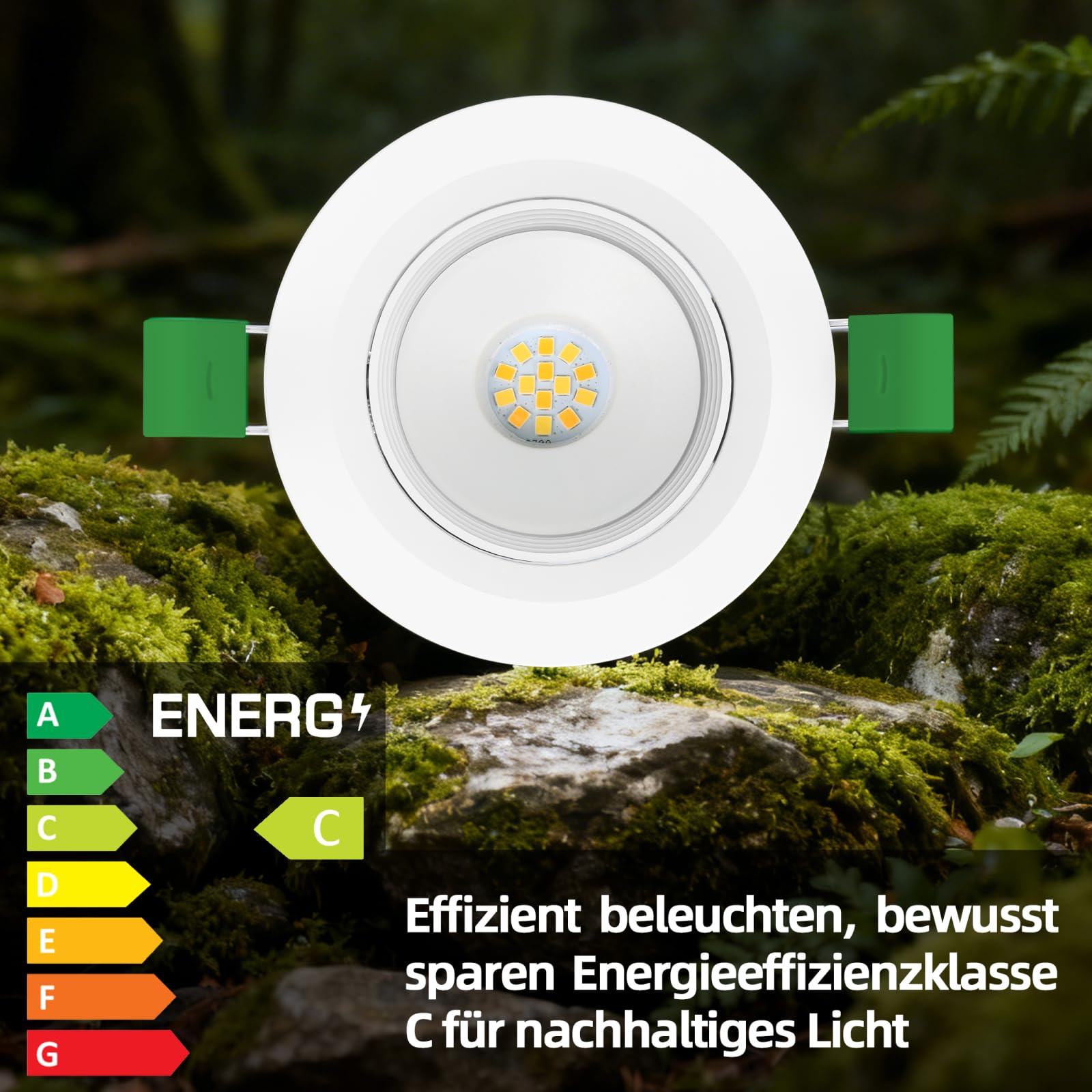 LED Einbaustrahler 230V Schwenkbar, 3W LED Spots 450LM, Deckenspots Warmweiß 2700K Neutralweiß 4000K Kaltweiß 6000K, IP44 LED Spots Badezimmer & Deckenspots, Ø70–80mm Nicht Dimmbar 12er Set
