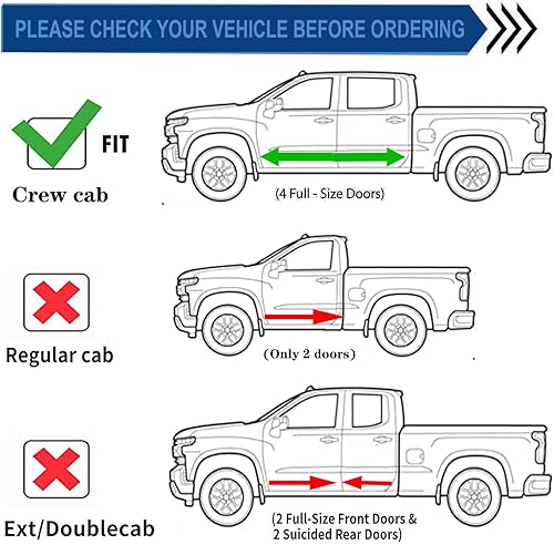 Miniatura 4 de Viseras adhesivas para ventana, protectores de lluvia, deflectores de ventilación, protectores de lluvia para Chevy Silverado 07-14 y GMC Sierra