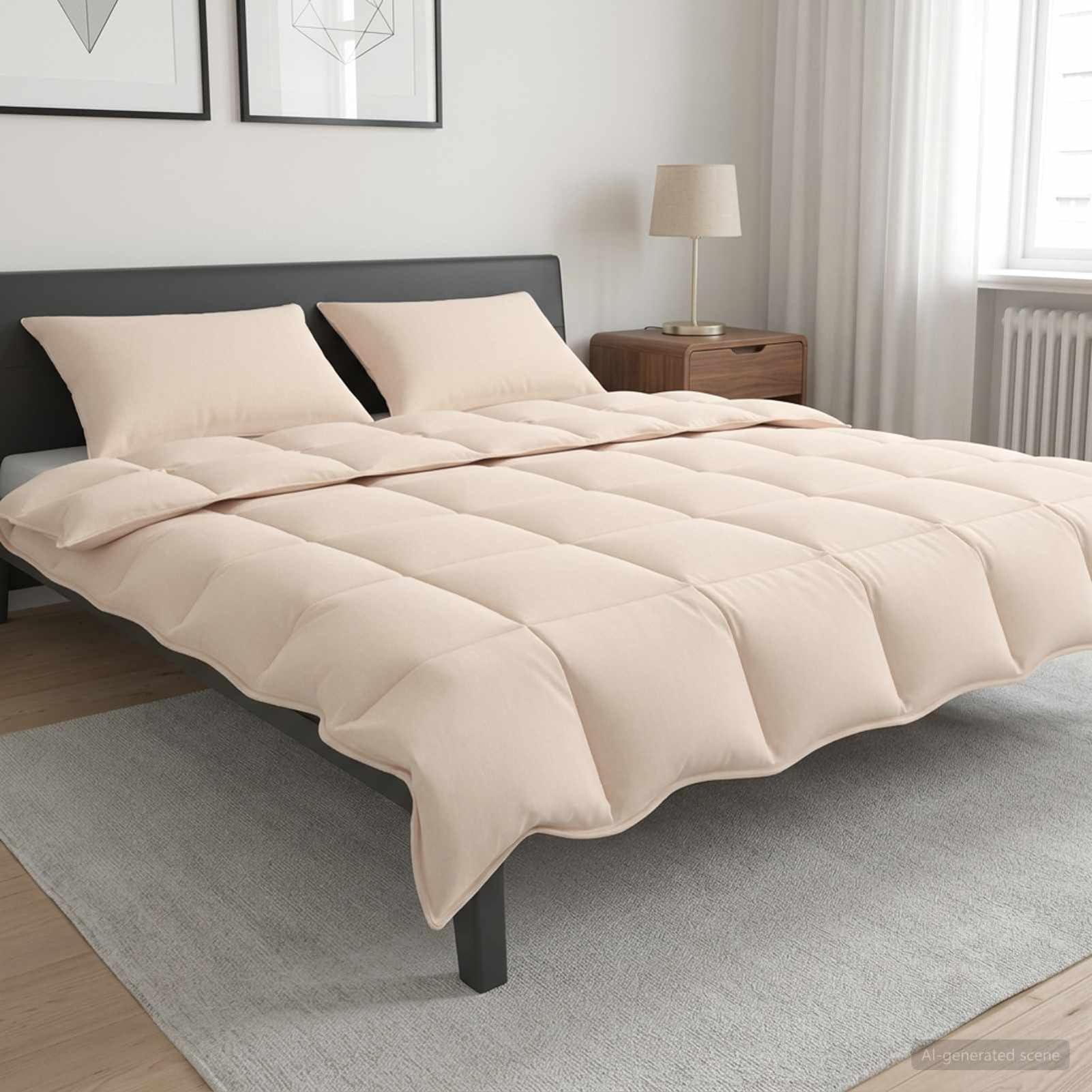 Gecheer 2-teiliges Bettwäsche-Set 260 x 240 cm, für alle Jahreszeiten, mit Kapok-Füllung und Baumwollbezug, für Schlafzimmer, waschbar und atmungsaktiv3431956