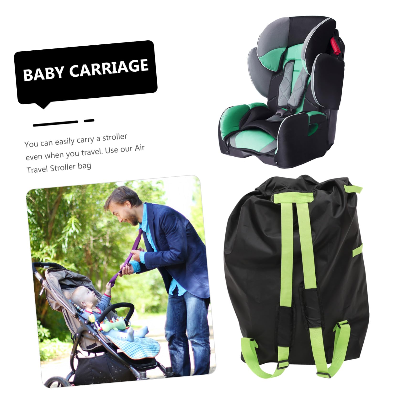 BESTonZON Borsa Per Passeggino Doppio Oxford Resistente, Copertura Protettiva Per Viaggi in Aereo, Borsa Portaoggetti Per Seggiolino Auto – Accessori Da Viaggio Per Genitori e Ragazzo Ragazza