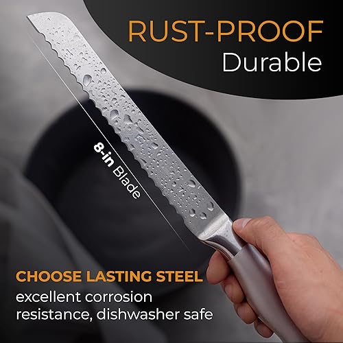 Miniatura 5 de Cuchillo con sierra para rebanar pan ORBLUE de acero inoxidable