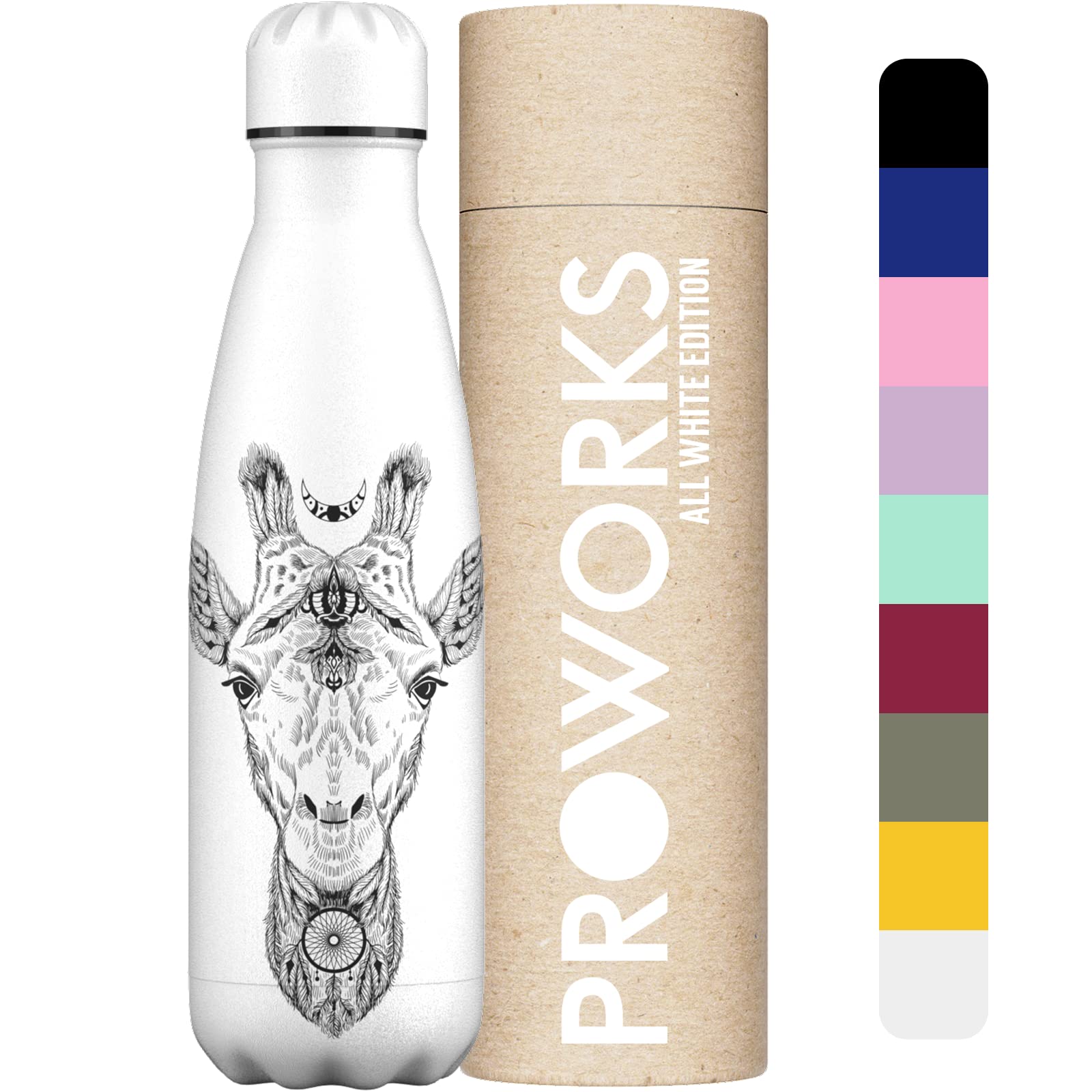 Proworks Performance Stainless Steel Sports Water Bottle | Double Insulated Vacuum Flask for 12 Hours Hot & 24 Hours Cold Drinks - Great for Home, Work, Gym & Travel - 1 Litre - BPA Free – Black — view 13