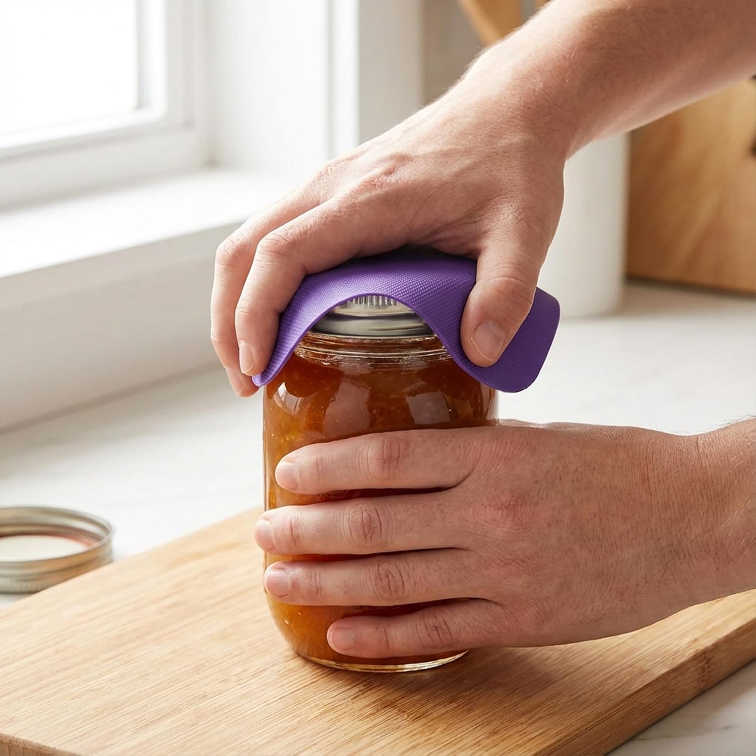 Jar Opener for Seniors with Arthritis, 4 Pack Rubber Gripper for Weak Hands, Non-Slip Jar Openers for Arthritic Hands, Includes 4.92" Round & 5.11" Square Pads