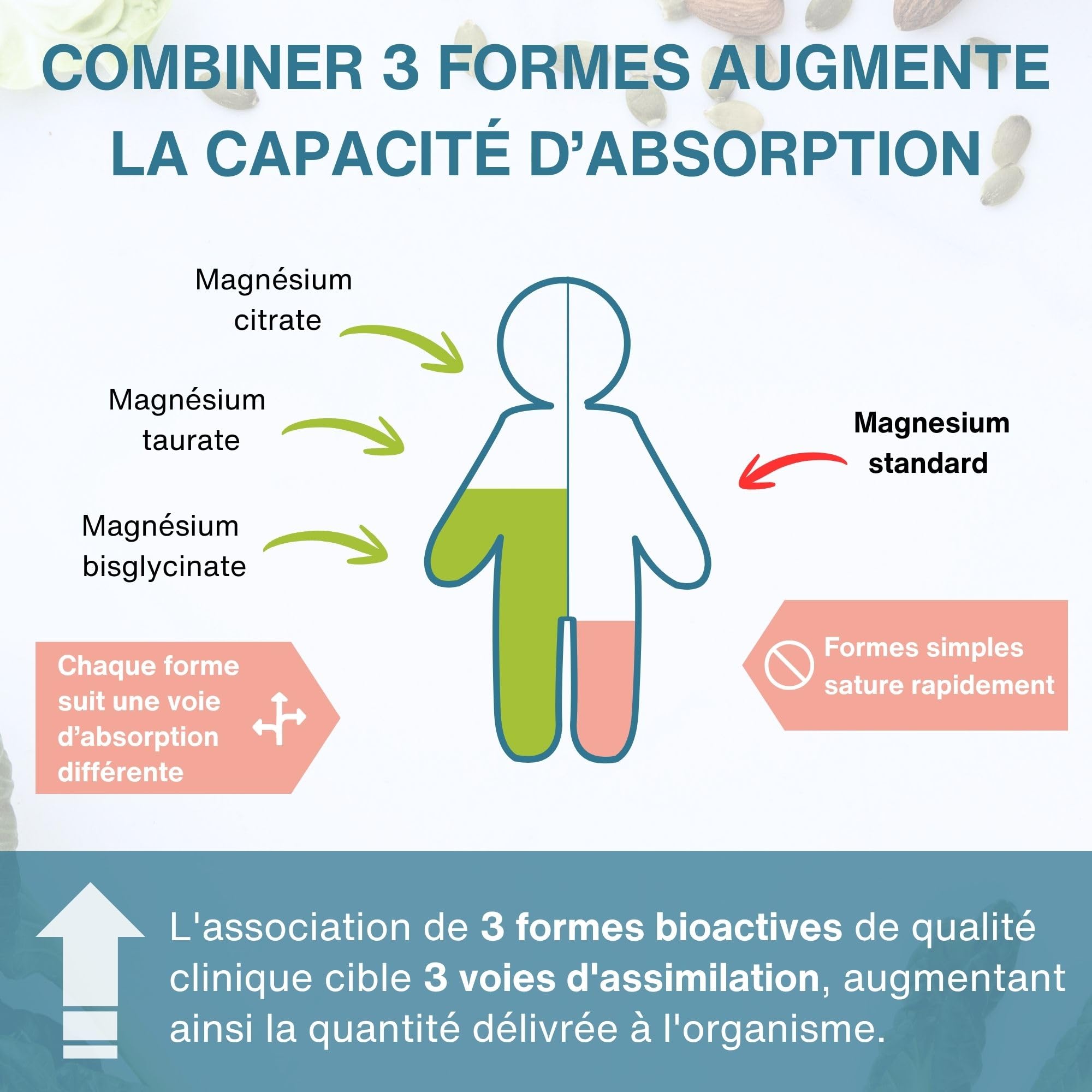 Igennus Chélaté Complexe Triple Magnésium, Bisglycinate, Citrate, Taurate | 262 mg de Magnésium Élémentaire, Prêt à l’Absorption, Entièrement Réagi, Clean Label, Végan, 180 Comprimés