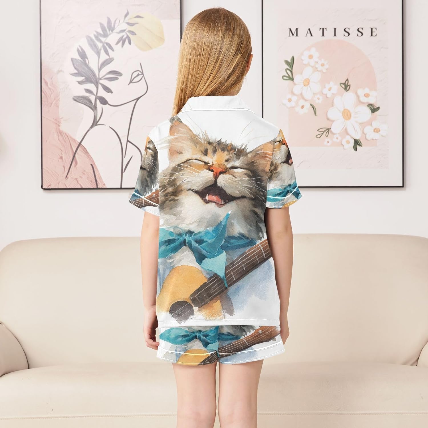 Silk Pajamas Sets Soft Satin 2 Piece Pjs Set Short Sleeve Sleepwear Nightwear