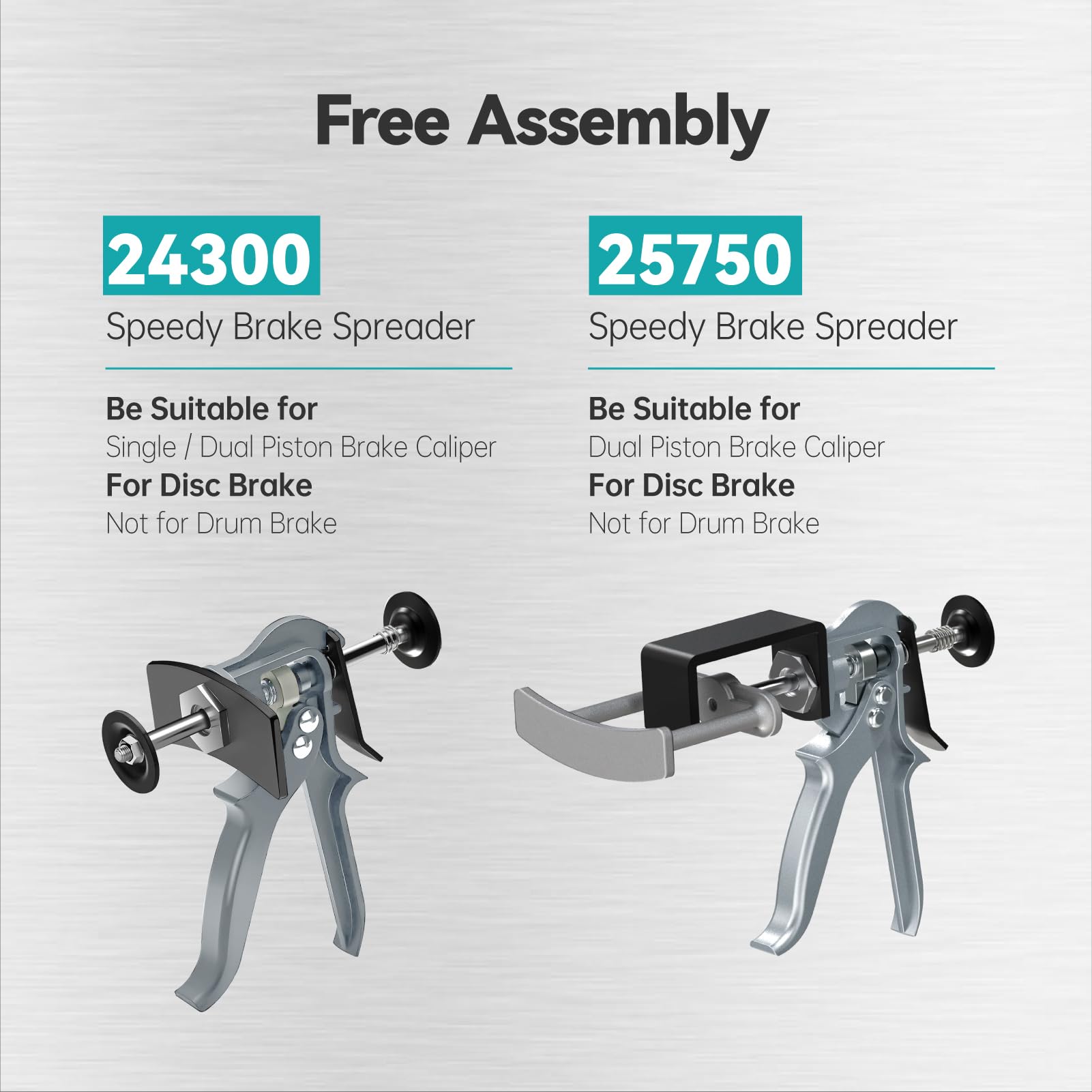 Foyezod Brake Caliper Compression Tool, Brake Pad Spreader 24300 with 25750, Converts Between Single and Dual Caliper Piston Compression Tools, Fits Most Vehicles and Includes Toolbox 24300 and 25750