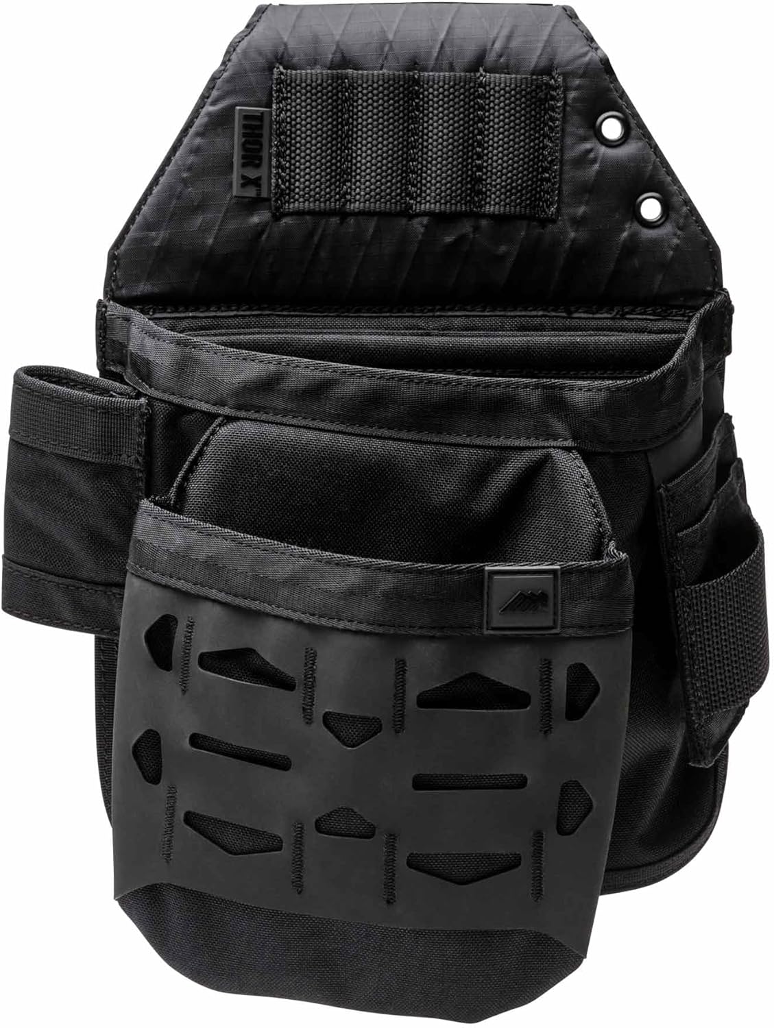 The Diamondback Thor X Pouch - Durable & Lightweight Carpenter & Electrician Tool Pouch - Low-Profile with 4-Slot Bit Index & 6 Internal Tool Holster Slots - (12", 9", 3")