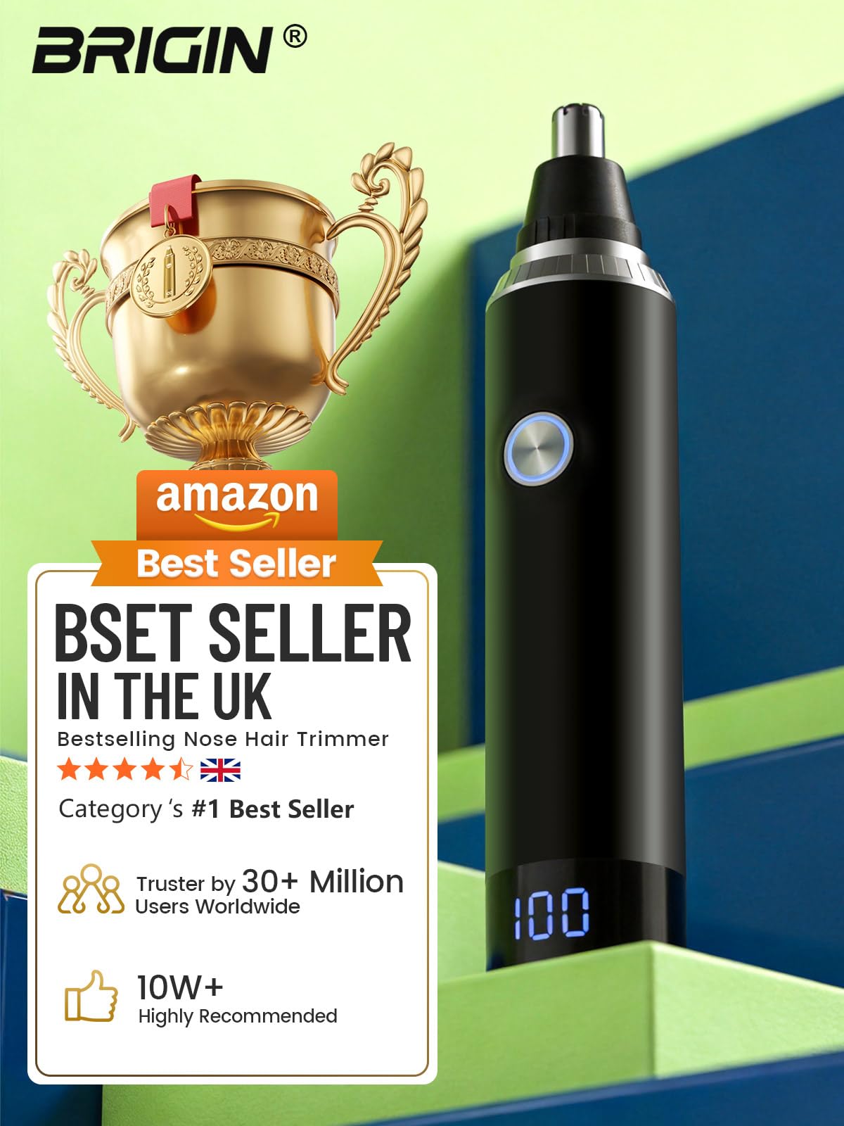 Rechargeable Nose Hair Trimmer for Men and Women, 2024 Upgrade, Painless USB Nose Trimmer, Ear and Nose Clipper, Facial Hair Removal, Easy to Clean, Dual Edge Blades, IPX7 Waterproof — view 2