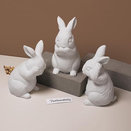 Miniatura 2 de 3 moldes de resina de conejo, Hear-no, Speak-no, See-no Bunny Moldes de silicona, lindos moldes de silicona de animales 3D para manualidades de