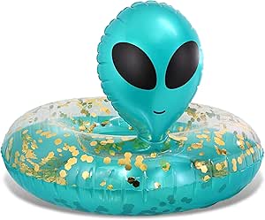 Amazon.com: POZA Inflatable Alien Pool Float Tube - Heavy Duty Vinyl UV ...