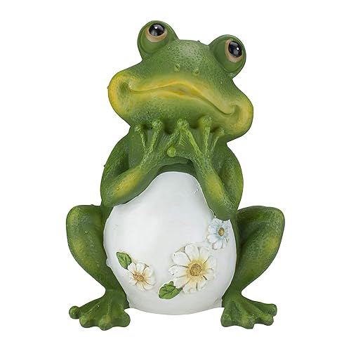 Roman Giftware Inc., 9.5" H Frog with Daisies Statue, Garden