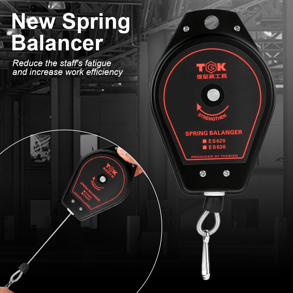 New Spring Balancer portautensili retrattile capacità 0,6 ~ 2,0 kg ES620 per linea di montaggio (nero)