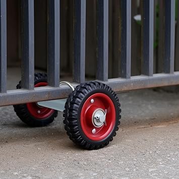 Rolling Gate Wheels, 600lb Capacity 6-Inch Double Wheel for Gate with 304 Stainless Steel Adjustable U-Bolts, Sliding Gate Carrier for Metal Tube Gates Driveway Chain Link Fence or Wooden Gate, 1 Pack