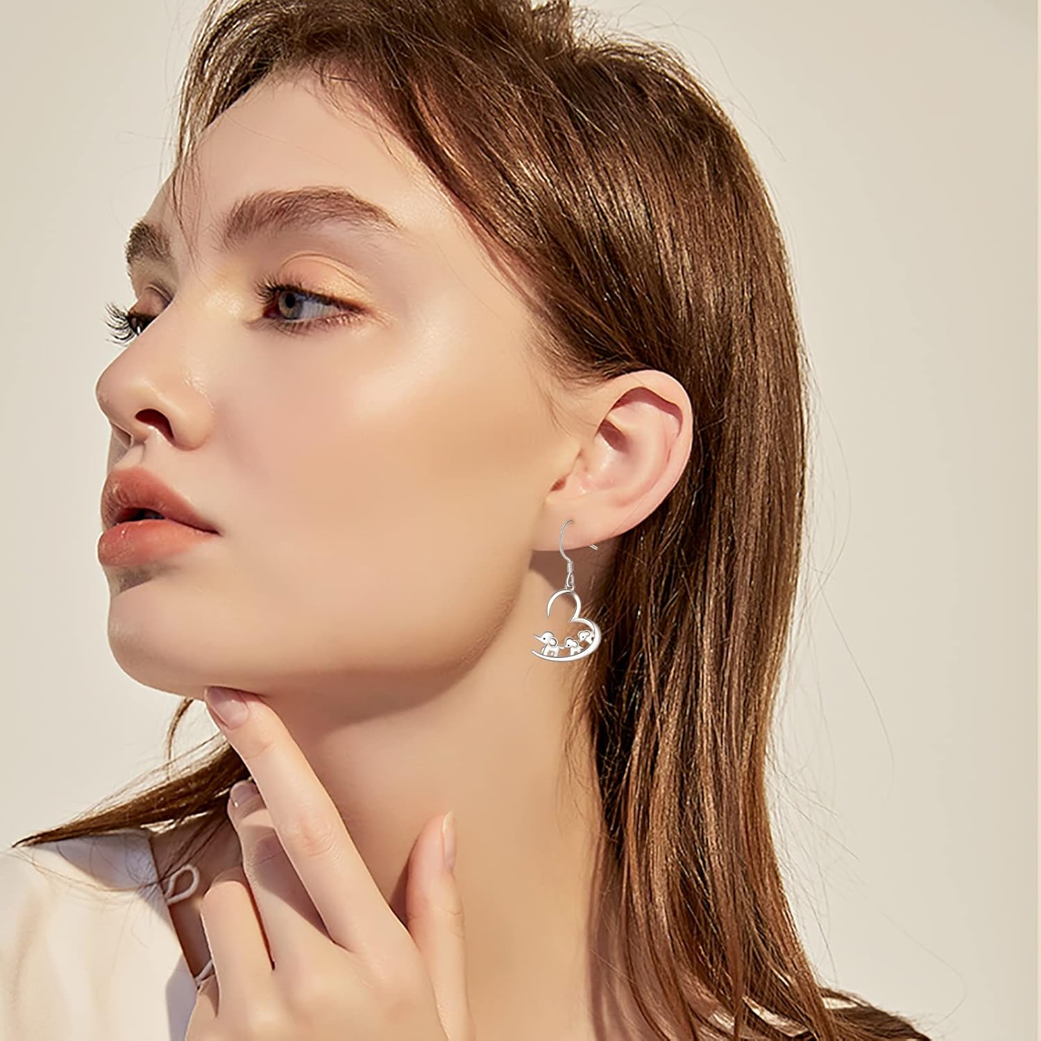 Elephant Earrings for Women, 925 Sterling Silver Animal Dangle Drop Earrings Elephant Gifts for Women - Image 5