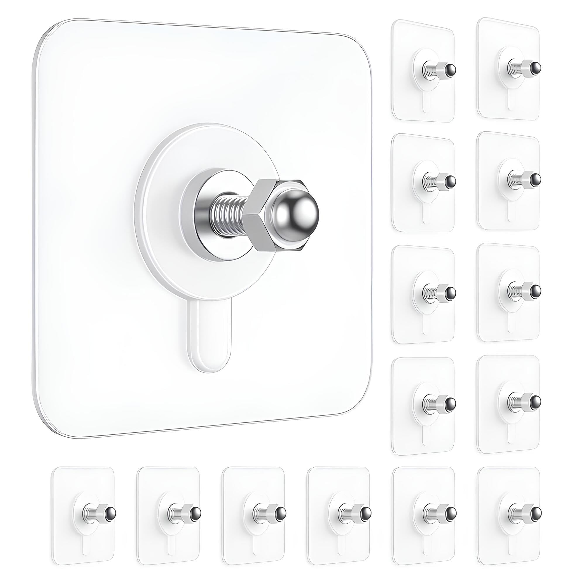 Self Adhesive Photo Screw Hooks for Wall Without Drilling Pack of 15 | Waterproof Hanging Hooks for Frames, Clocks, Home Decor-image-47