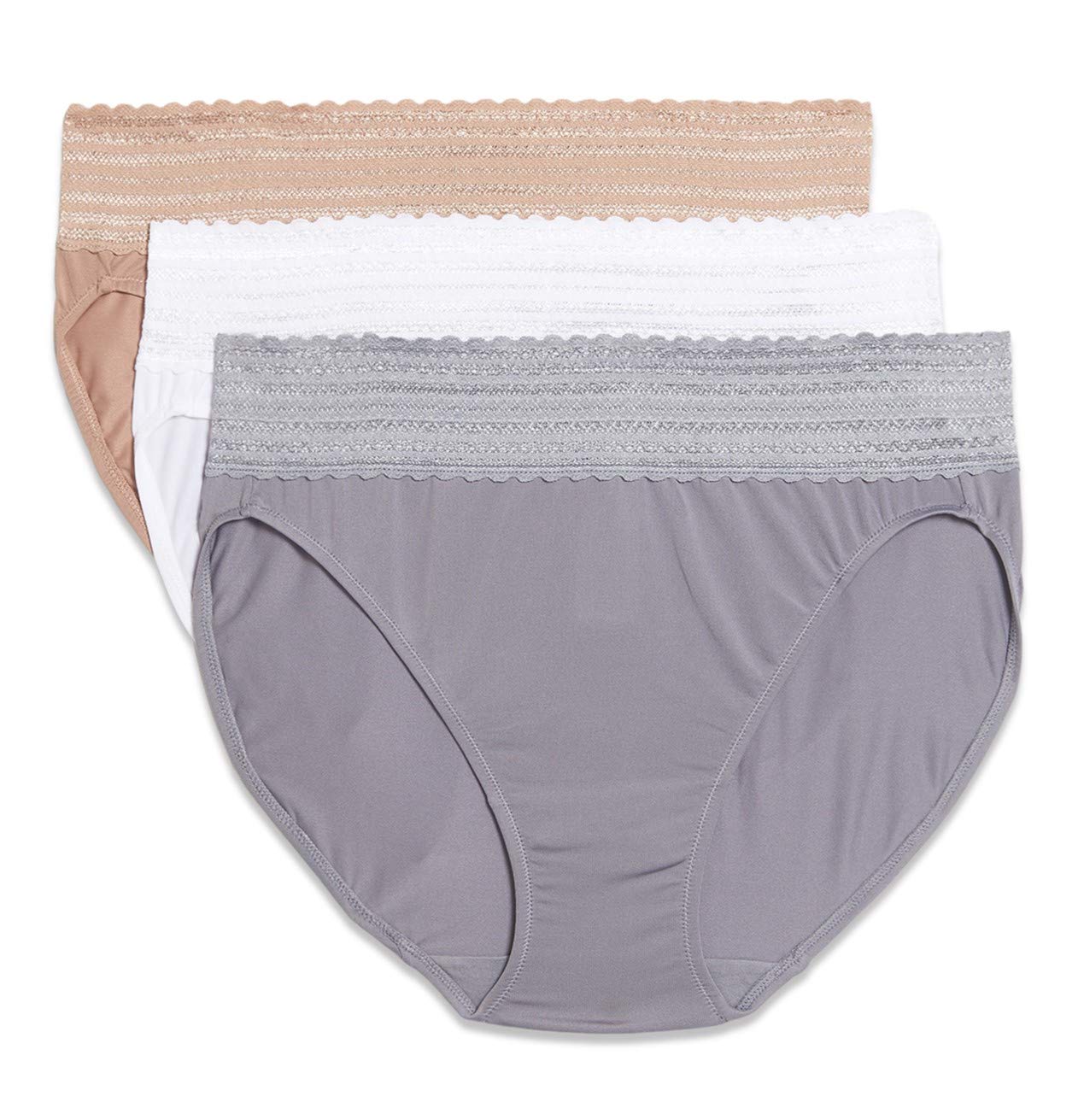 Warner's womens Blissful Benefits Dig-free Comfort Waistband With Lace Microfiber Hi-cut 3-pack 5109w