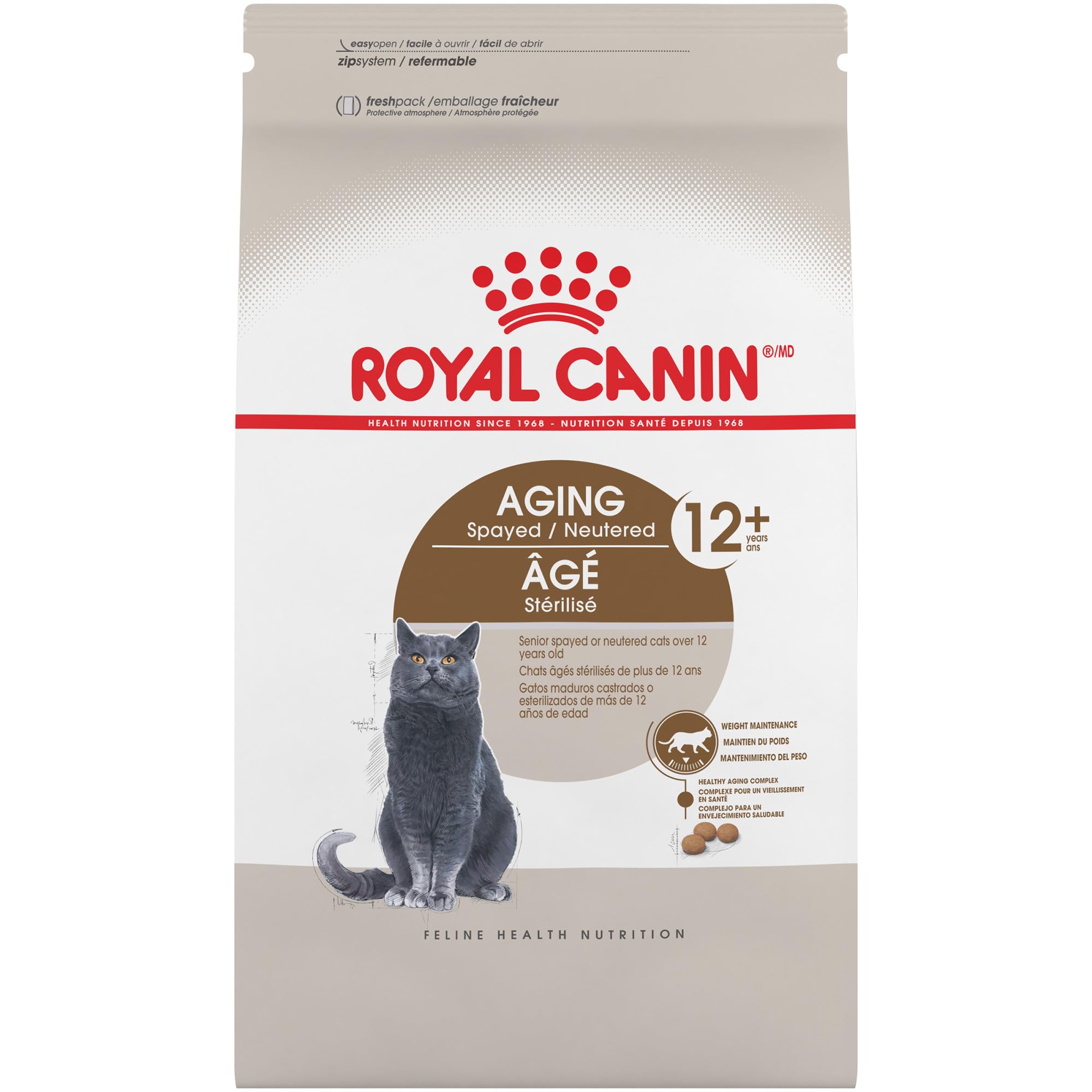 Royal CaninFeline Health Nutrition Aging Spayed/Neutered Senior Dry Cat Food, 7 lb Bag