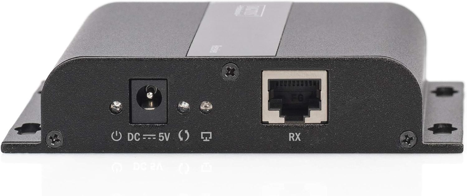 Digitus DS-55123 AV Audio and Video Extender Receiver Black - A/V Extender (AV Receiver, 3840 x 2160 pixels, Cat5,Cat5e,Cat6, 120m, 480i,480p,576i,576p,720p,1080i,1080p,211) 60p, 10 .2 Gbit/s)