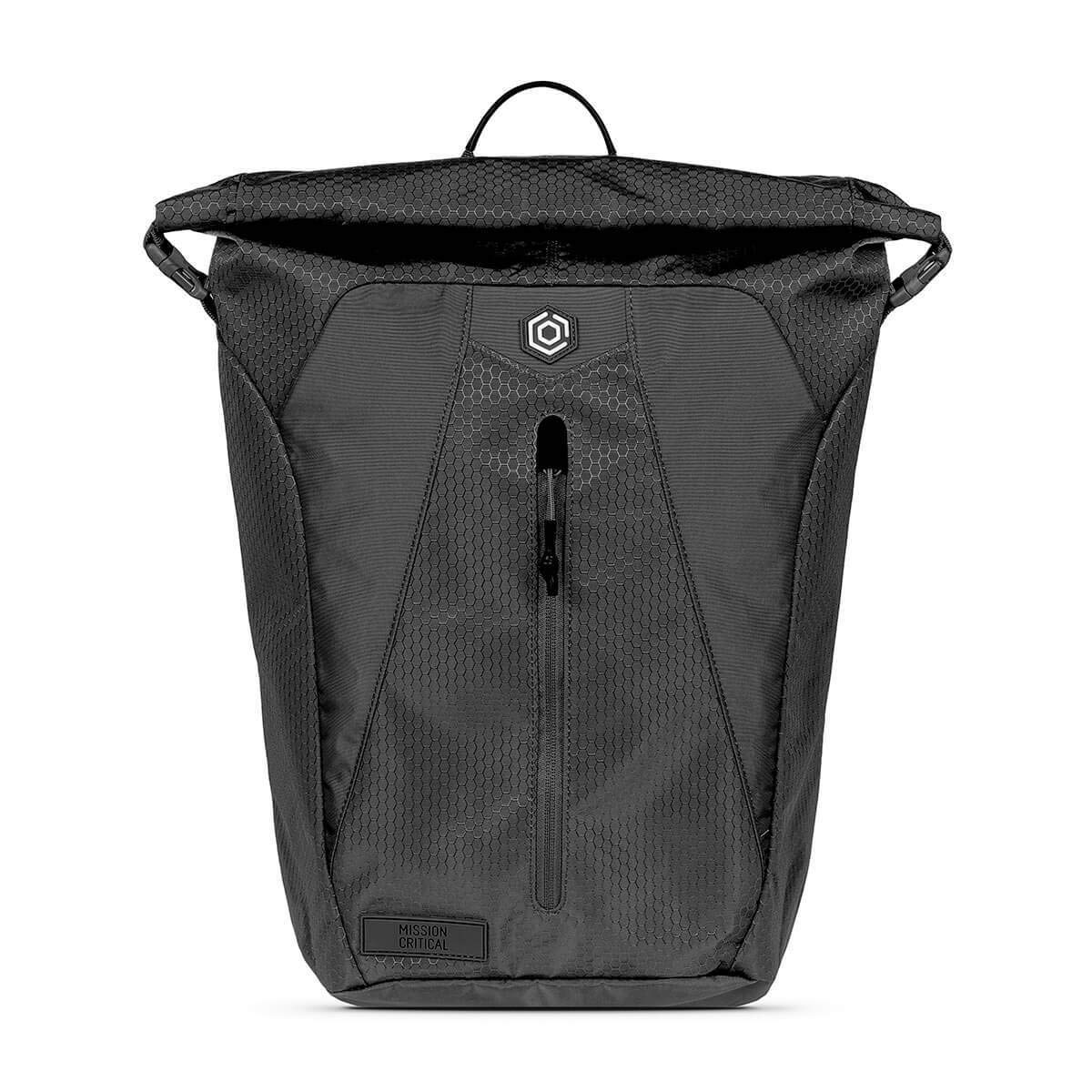 Mission Critical | S.01 Rolltop Backpack | Baby Gear for Dads | Lightweight Travel Backpack | Black