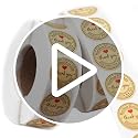 Image of Alokik Enterprise 2000 Pcs Watercolor Thank You Stickers, Round Thank You Adhesive Sticker for Small Business Wedding Supplies Packing Stickers Gift Wrap (4 Thank You Handmade with Love)