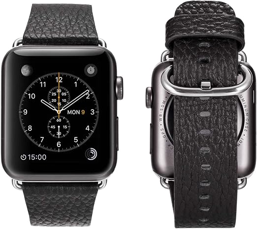 Cinturino per Apple Watch, cinturino in pelle di alta qualità Directa 42mm  con cinturino in acciaio inossidabile applicabile a Apple Watch serie 3  serie 2 serie 1 (Nero 42mm) : Amazon.it: Elettronica