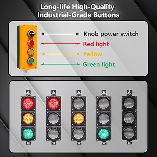 Miniatura 6 de 100-3 4inch 3.937 in tráfico StopGo LightBotón ControlAC 85-265V lámpara LED, PC cubierta resistente al agua IP65