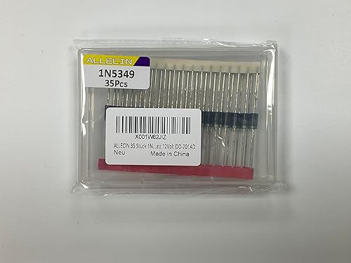 Miniatura 4 de ALLECIN 35 PCS 1N5349B 5W 12V Zener Diodo 5349 5Watt 12Volt Diodos de potencia automotriz diodos unidireccionales DO-201AD paquete