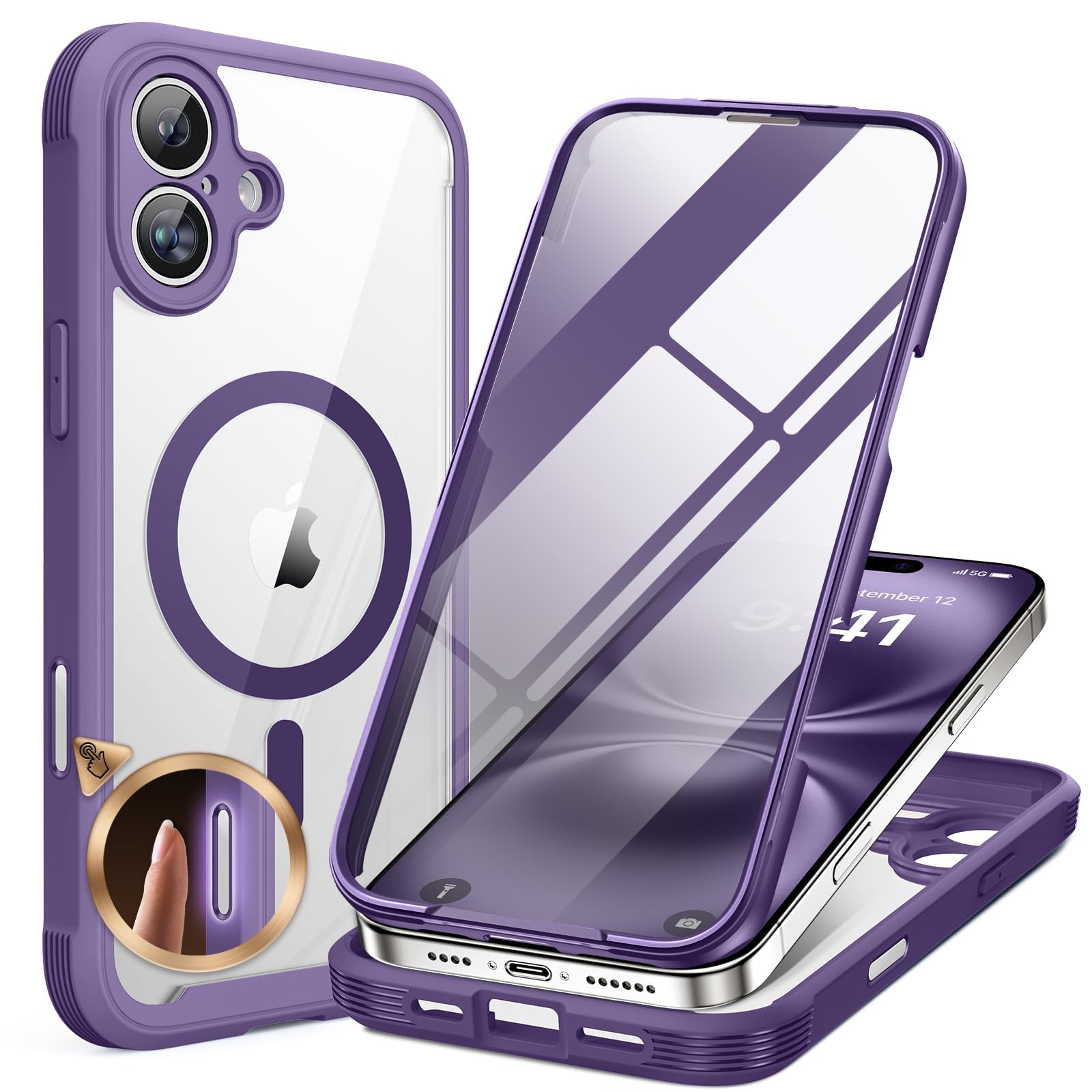 Amazon.com: Miracase for iPhone 16 Case 6.1'', [Bubble Free] Full