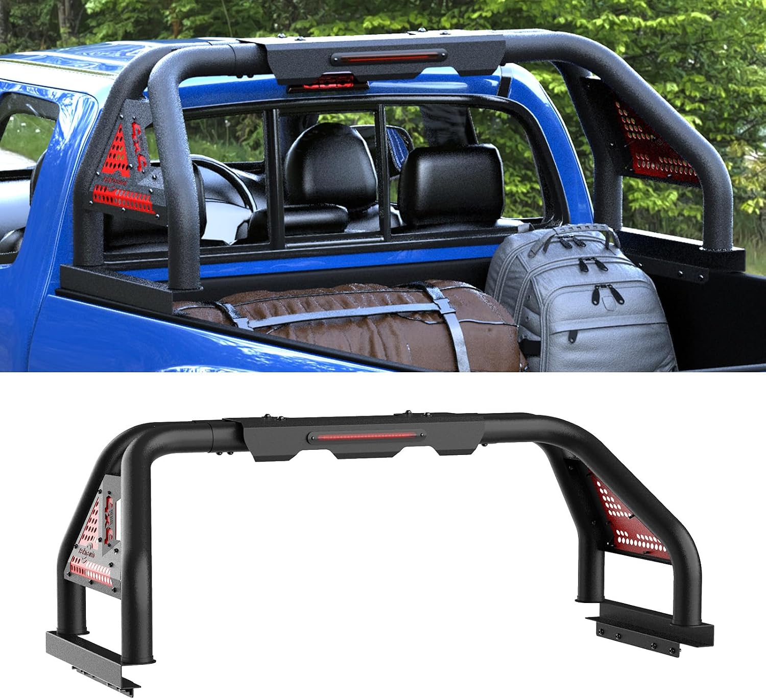 Adjustable Roll Bar for Mid-Size Pickup Trucks, Sport Chase Rack Roll Cage Compatible with Dodge Ram 1500/2500/3500,Ford F-150/F-250/F-350, GMC Sierra,Tacoma,Tundra,Chevy Silverado,Ranger,Gladiator