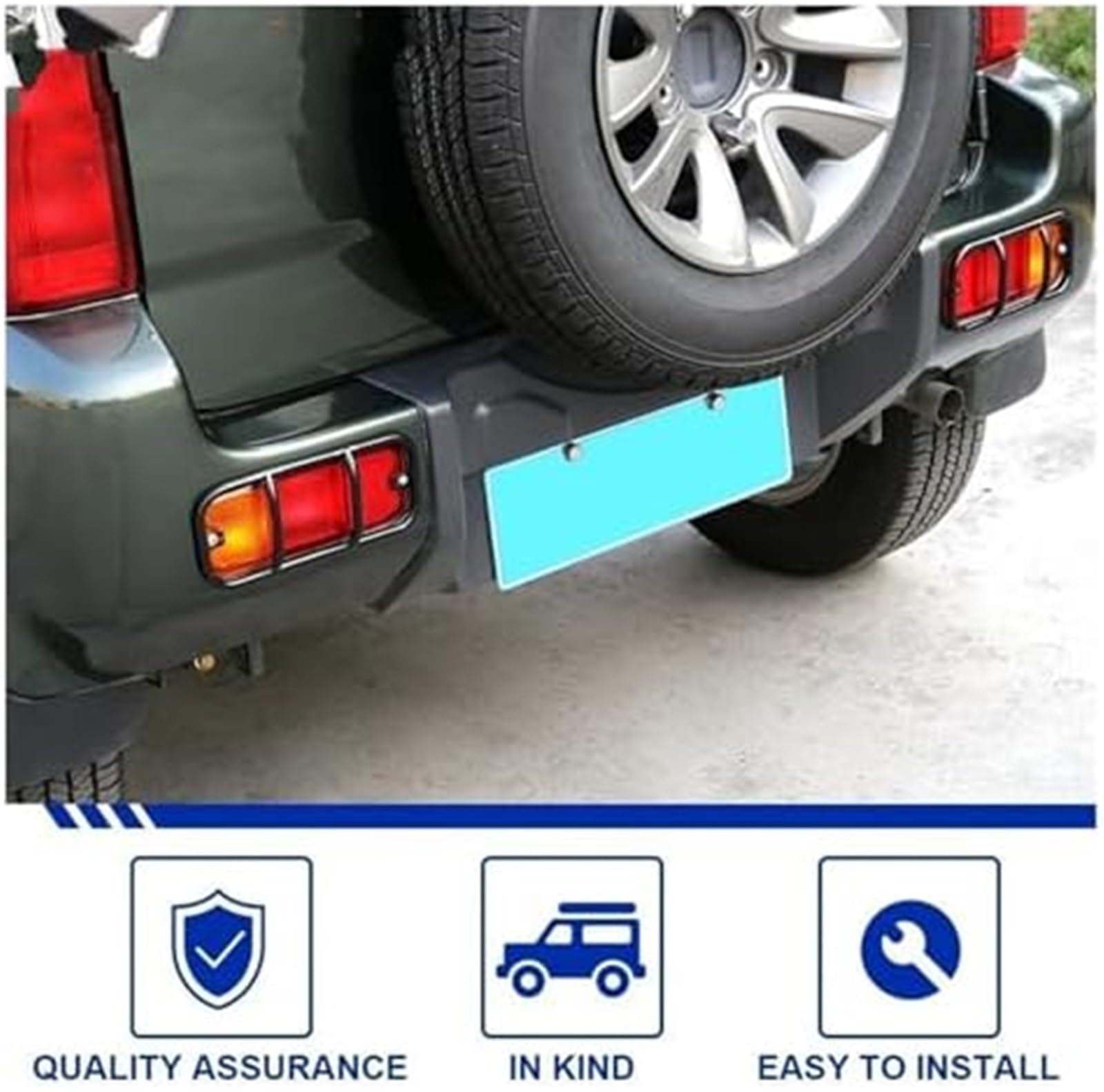 Osłony lamp tylnych, do Jimny 2007 Up Żelazny zderzak samochodowy Tylny zderzak Lampa przeciwmgielna Dekoracja światła Osłona tylnego światła przeciwmgielnego Akcesoria Tylna lampa Lampa tylna