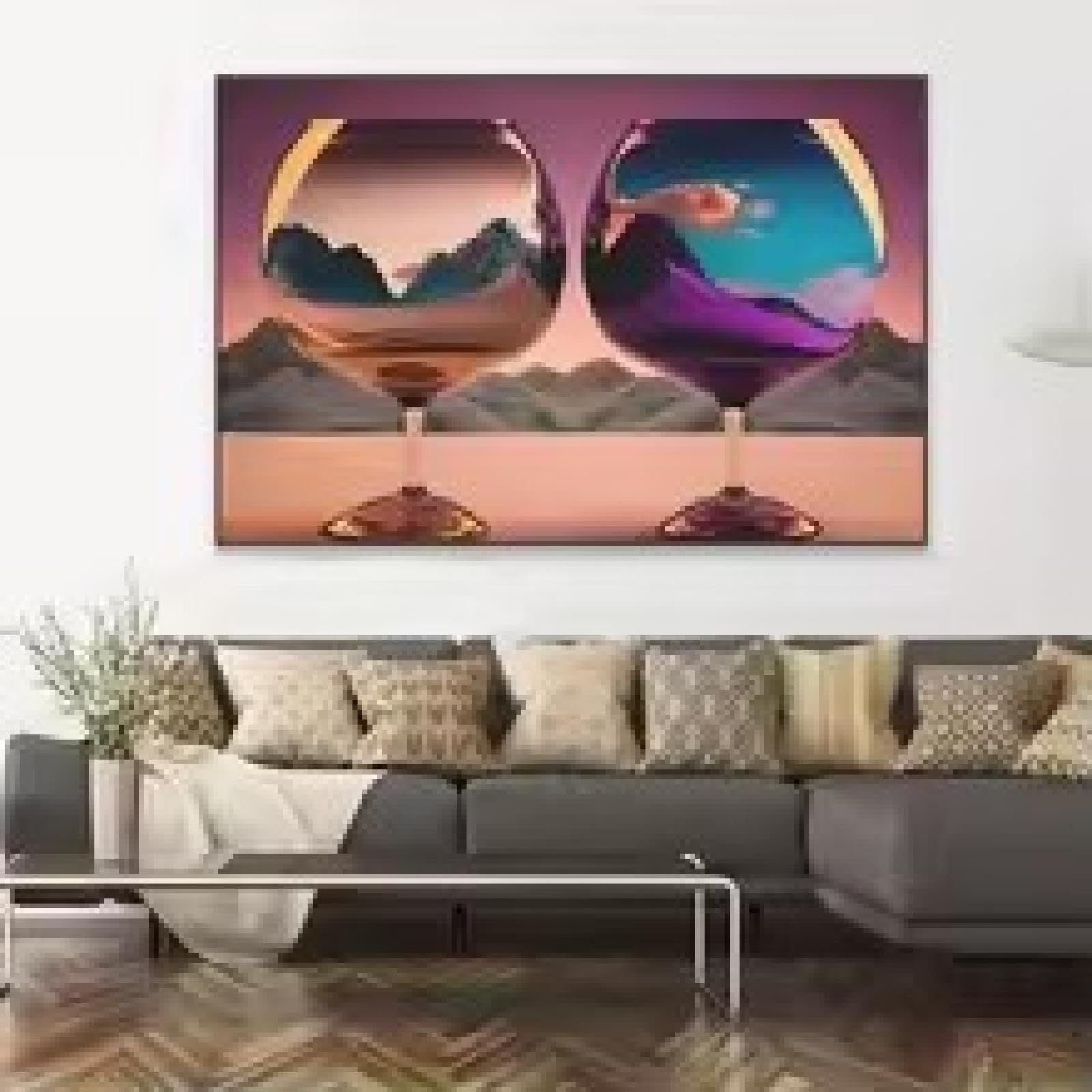 Impression sur toile vin de qualité supérieure style art abstrait - 8