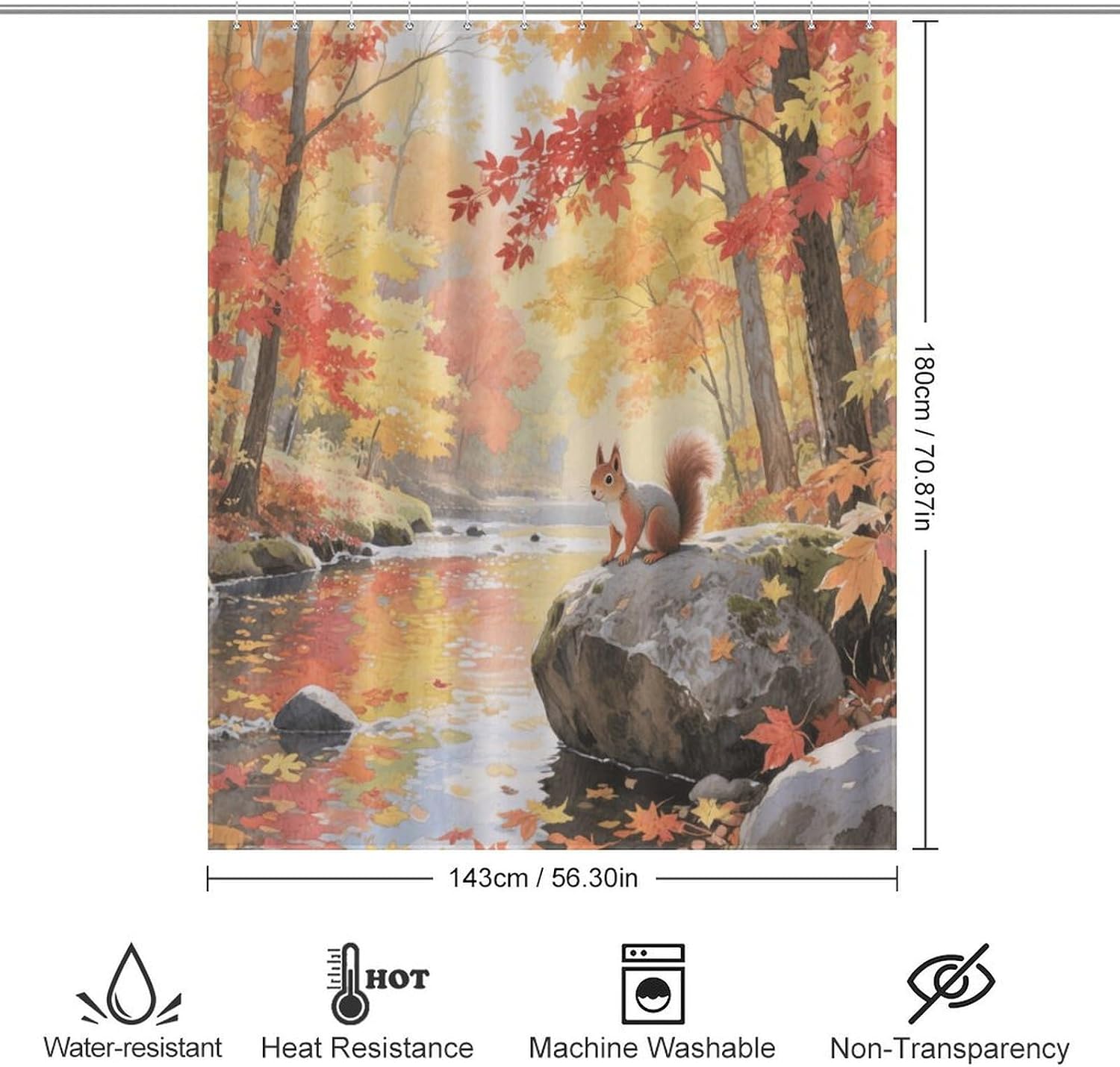 Shower Curtains Fabric Shower Curtain Liner Liner Showers Curtain A Maple Forest in Autumn Showers Curtin Opaque for Privacy Protection Water Splash Protection High Aesthetics