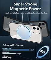 Vista 3 de FNTCASE Funda magnética para iPhone 12, grado militar, protección contra caídas, antiamarilleamiento, duradera, resistente y parachoques a prueba