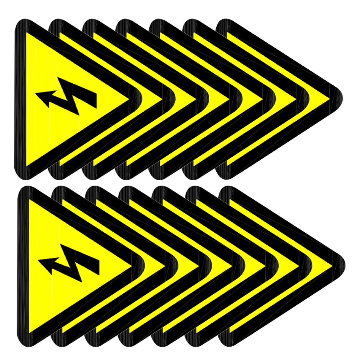 Lot de 15 Autocollants D’avertissement Électriques Jaunes Triangulaires 50x50 Mm Autocollants de Signalisation de Chocs Électriques pour Panneaux Adhésifs de Sécurité Industriels