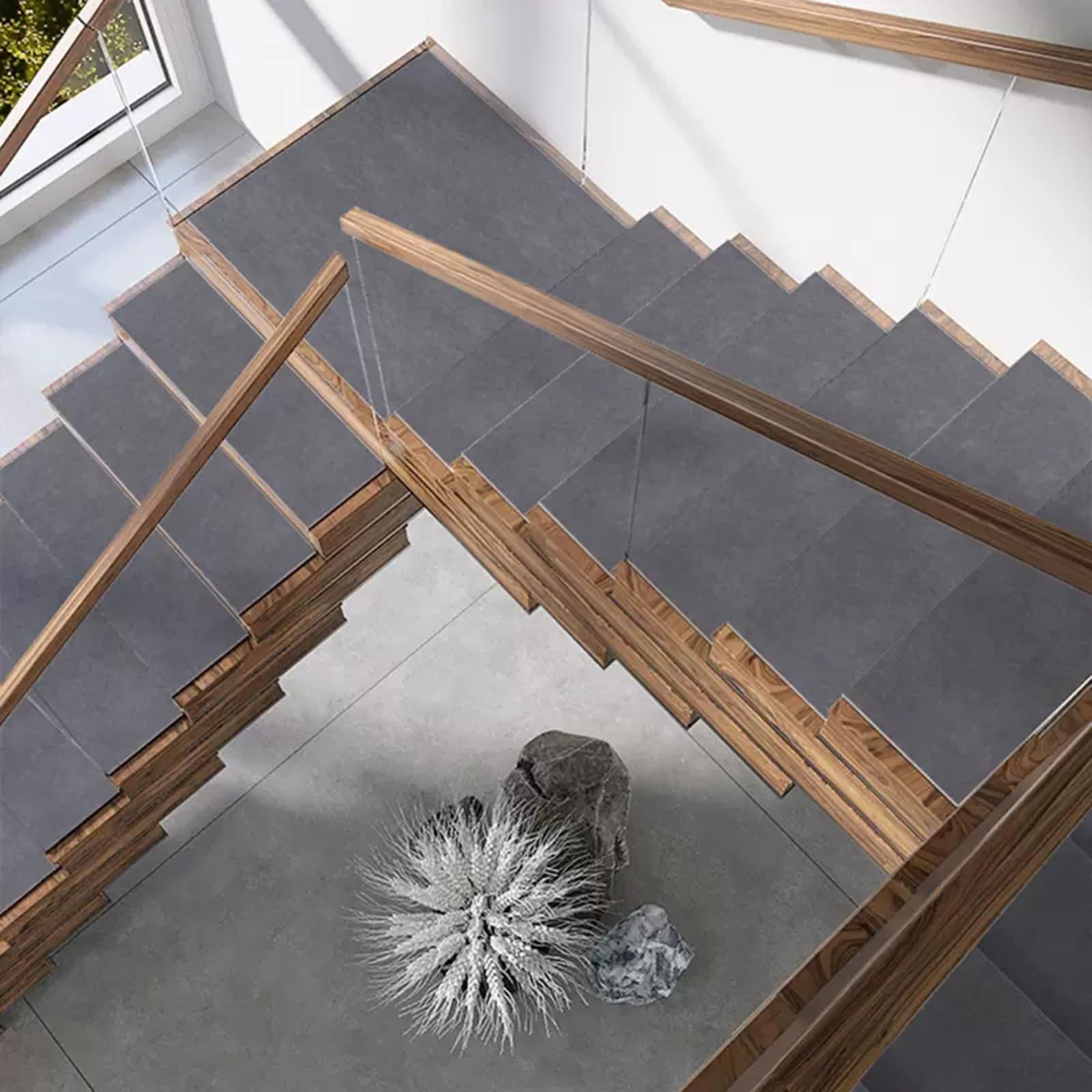 Alfombra antideslizante para escaleras interiores peldaños madera perros niños 75x75