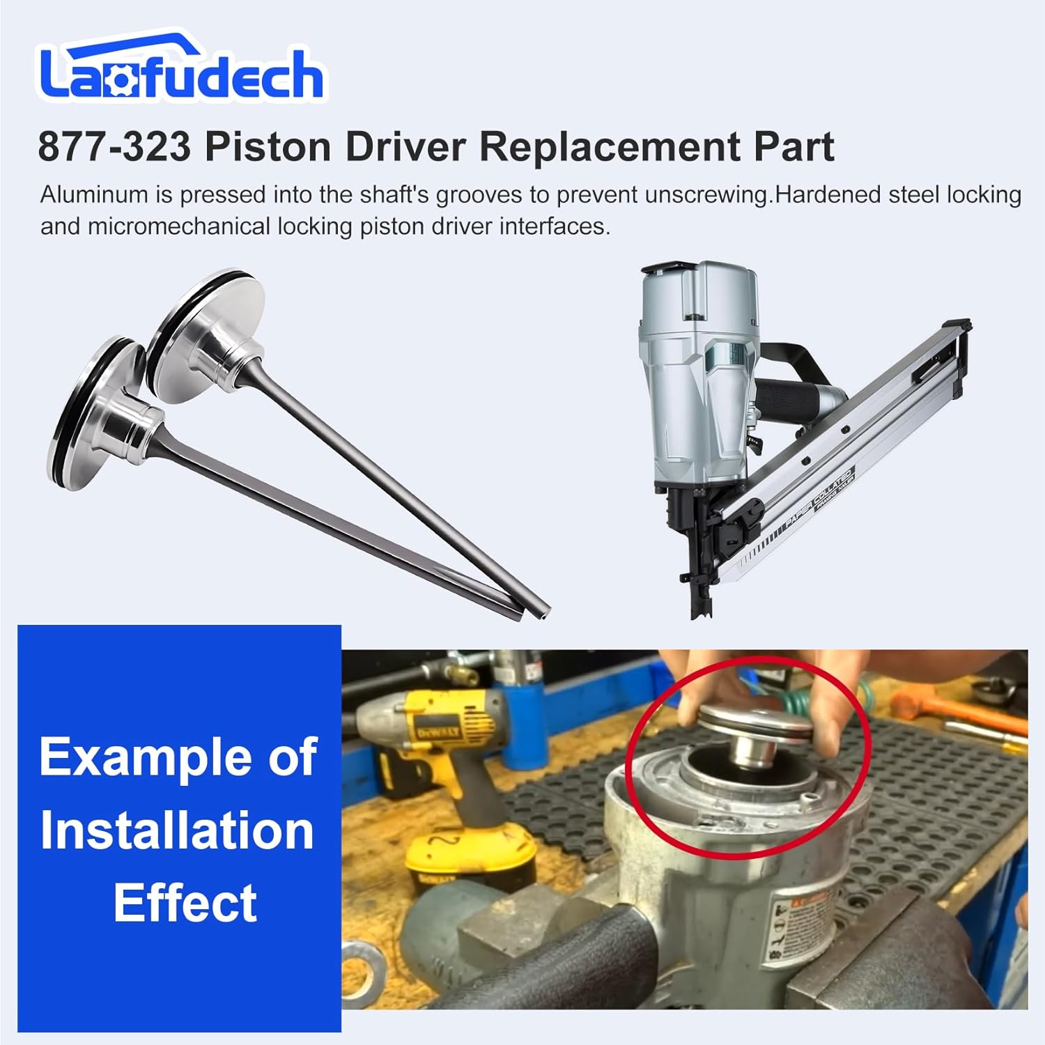 877-323 Piston Driver Replacement Part for Hitachi NR83 NR83A NR83A2 NR83A2(S) Hitachi Framing Nailer Gun Parts Replaces 877 323 SP 885-915 (6 Pack)