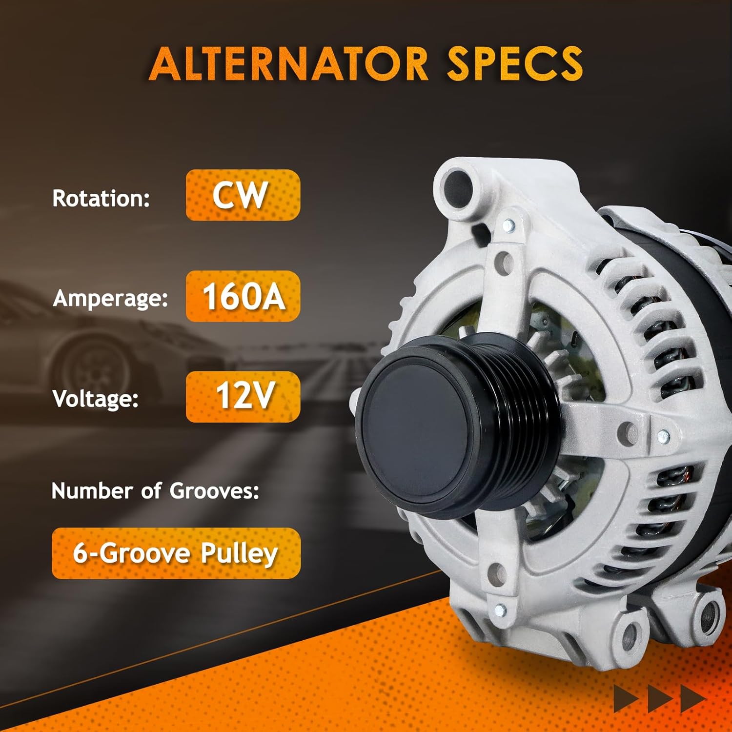 Alternator Replacement New Compatible with 2011-2020 Dodge Grand Caravan, 2011-2016 Town & Country, V6 3.6 L, 11-19 Journey, 11-14 Avenger, 12-15 Ram C V,11-14 Chrysler 200,11-14 VW Routan, 11570N