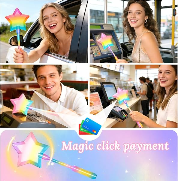 Credit Card Wand, 3D Printed Magic Tap to Pay Wand, Star Magic Wands Digital Payment Star Wands for Easy Checkout Suitable Scenarios for Card Payment 1pcs - 3